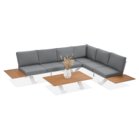 Narożnik ogrodowy SORRENTO WOOD White