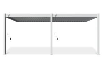 Nowoczesna pergola tarasowa z aluminiową konstrukcją i regulowanym dachem lamelowym