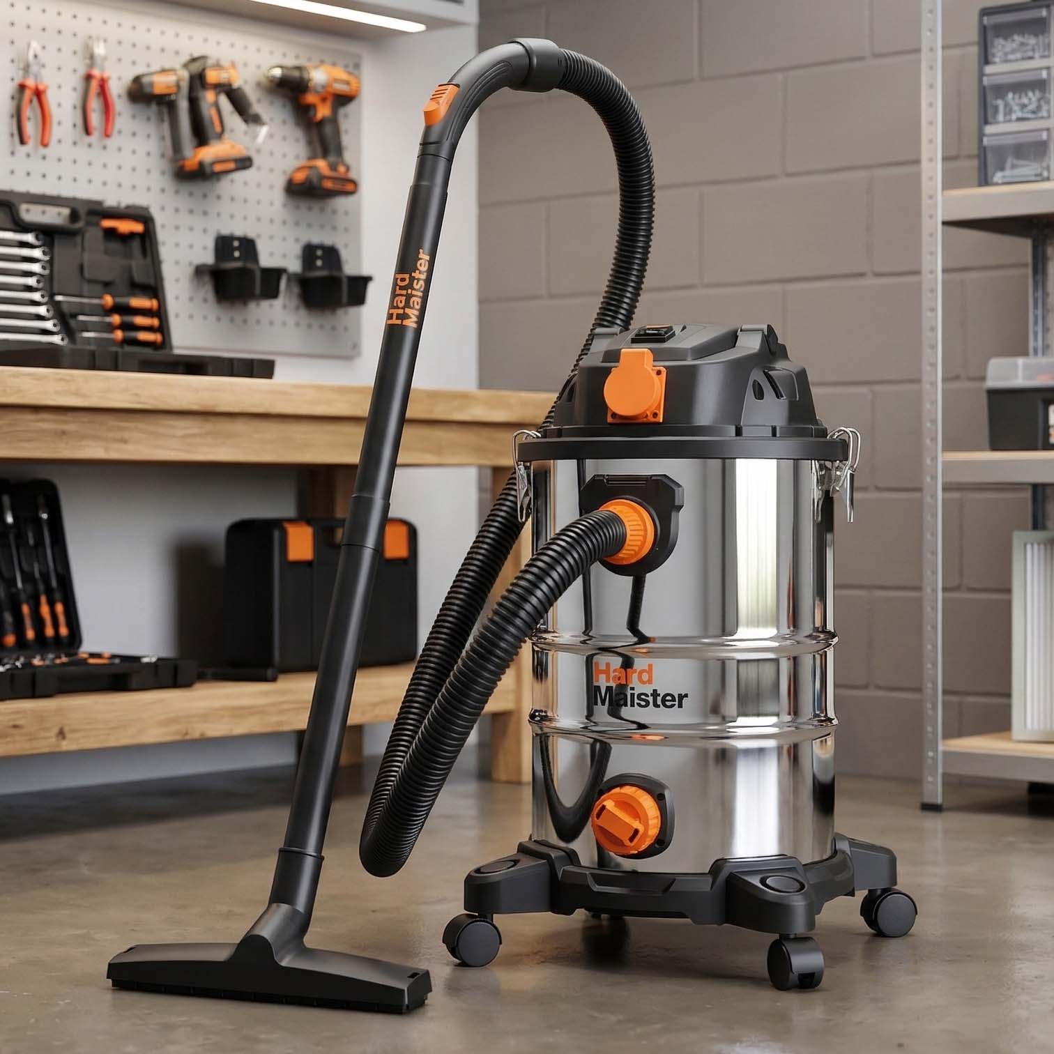 Wydajny odkurzacz warsztatowy 1300 W do pracy na sucho i mokro - HardMaister
