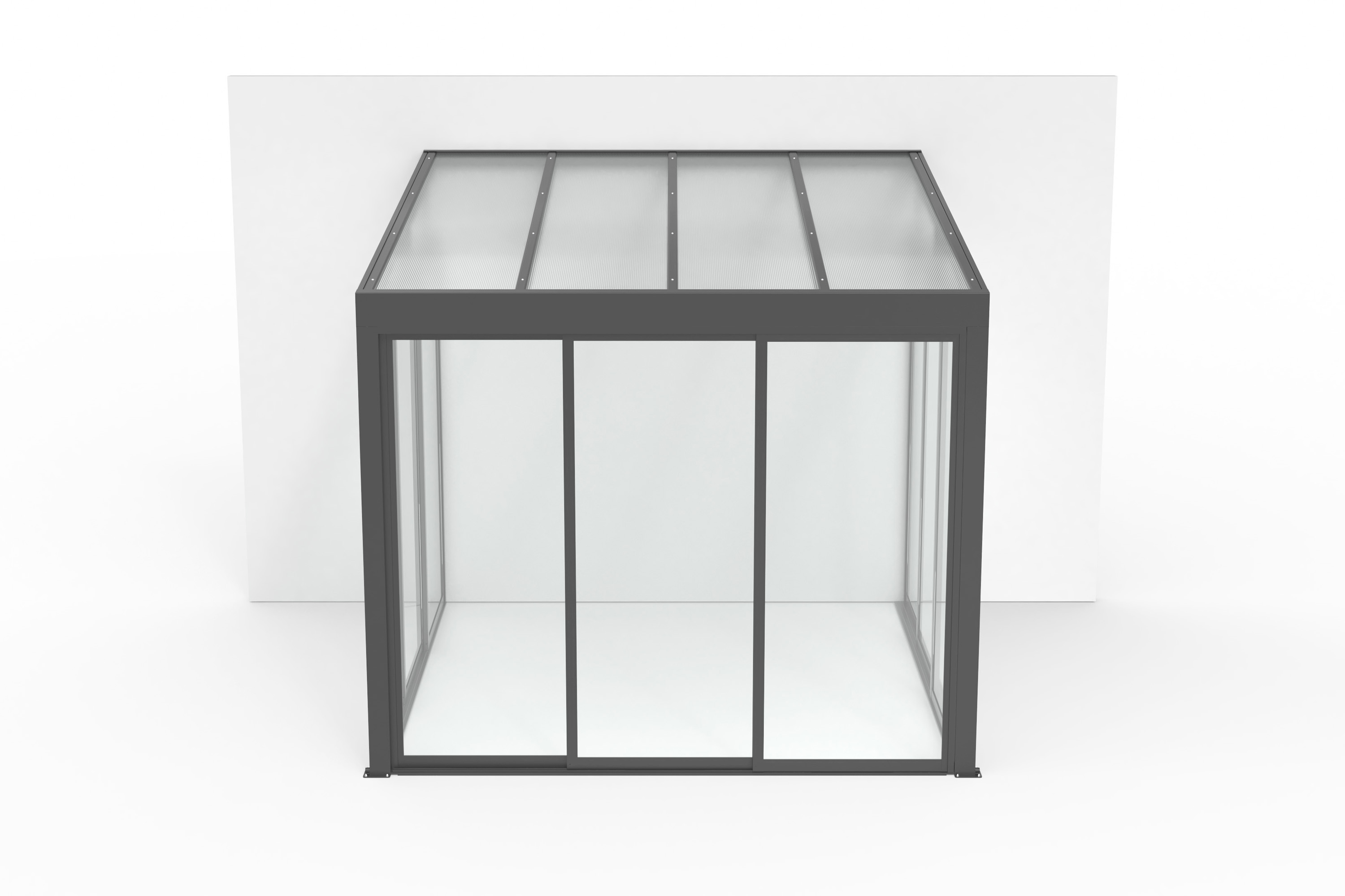 Ogród zimowy BELGRAVIA FRAME 3x3 Anthracite Gutroof ujęcie całościowe