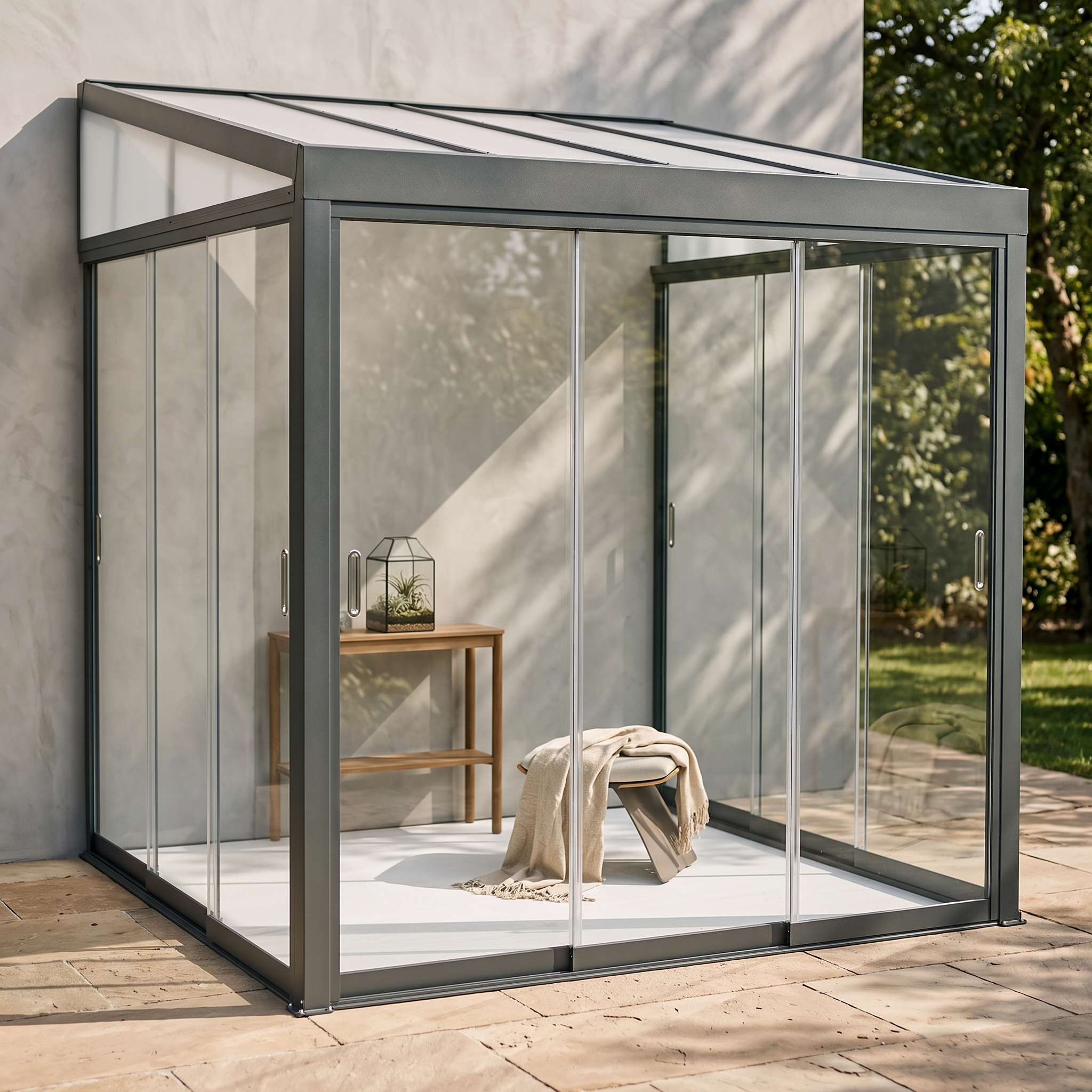 Ogród zimowy BELGRAVIA PURO 3x3 Anthracite - Gutroof — aranżacja