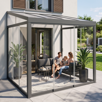 Ogród zimowy BELGRAVIA PURO 3x3 Anthracite - Gutroof — aranżacja