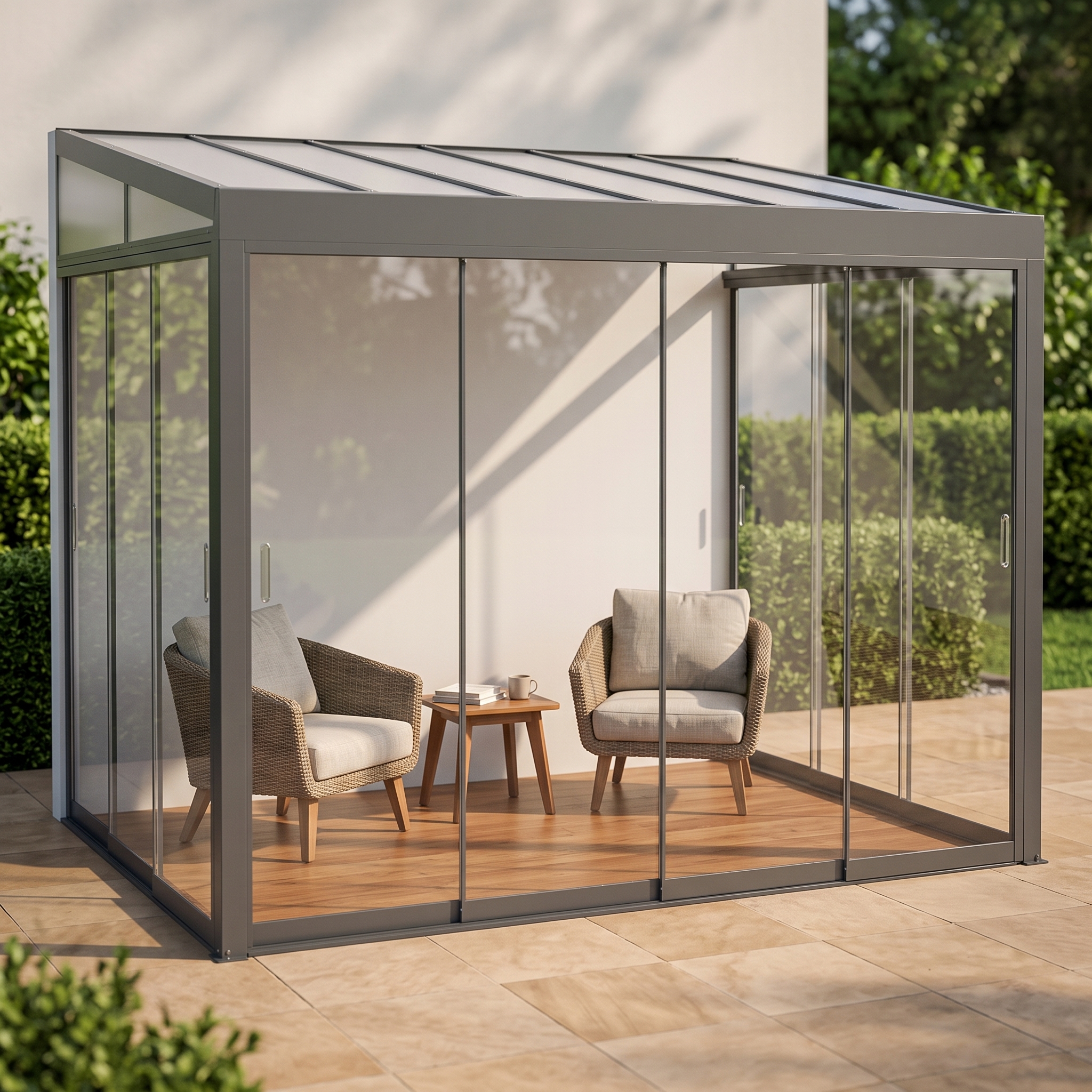 Ogród zimowy BELGRAVIA PURO 3x4 Anthracite - Gutroof — aranżacja