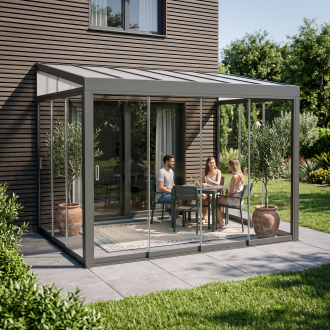 Ogród zimowy BELGRAVIA PURO 3x4 Anthracite - Gutroof — aranżacja