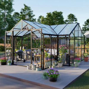 Ogród zimowy TRIBECA Black 433x431cm PC+ Glass – Gutroof