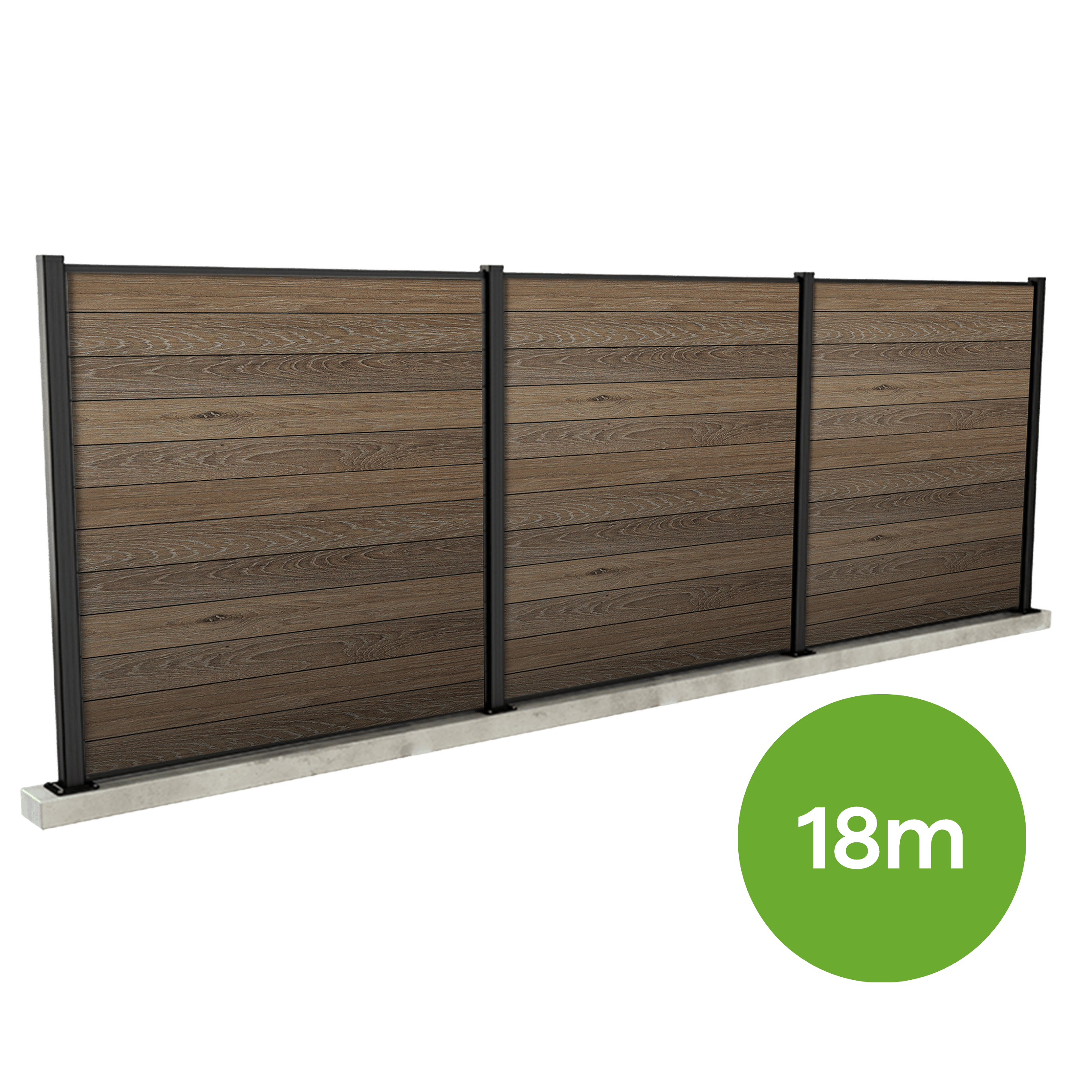 Огорожа композитна 18 м Walnut Keter для монтажу на бетон