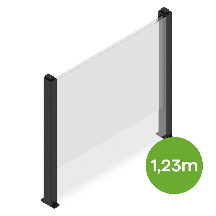 Ogrodzenie szklane 123 x 110 / 180 cm Anthracite - GUTROOF