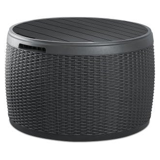 Okrągła skrzynia ogrodowa Keter Circa Rattan 140L Antracytowa