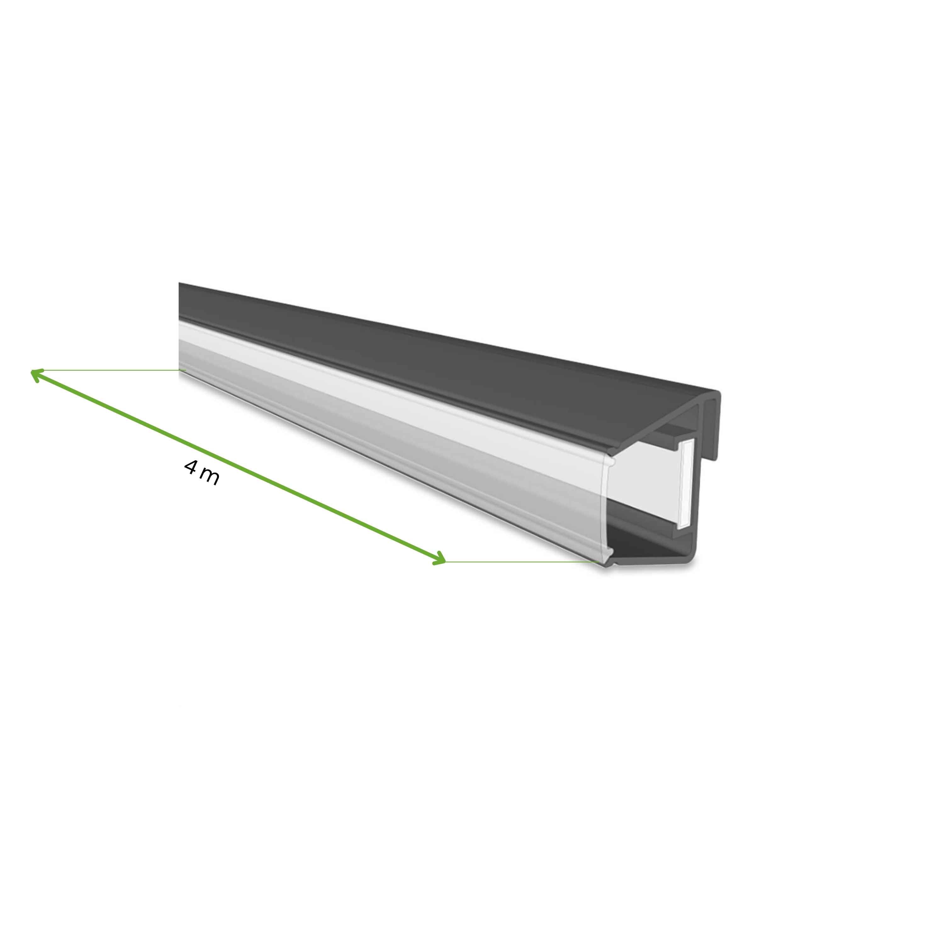 wymiary - oświetlenie LED do pergoli 4m x 2 Anthracite - Gutroof