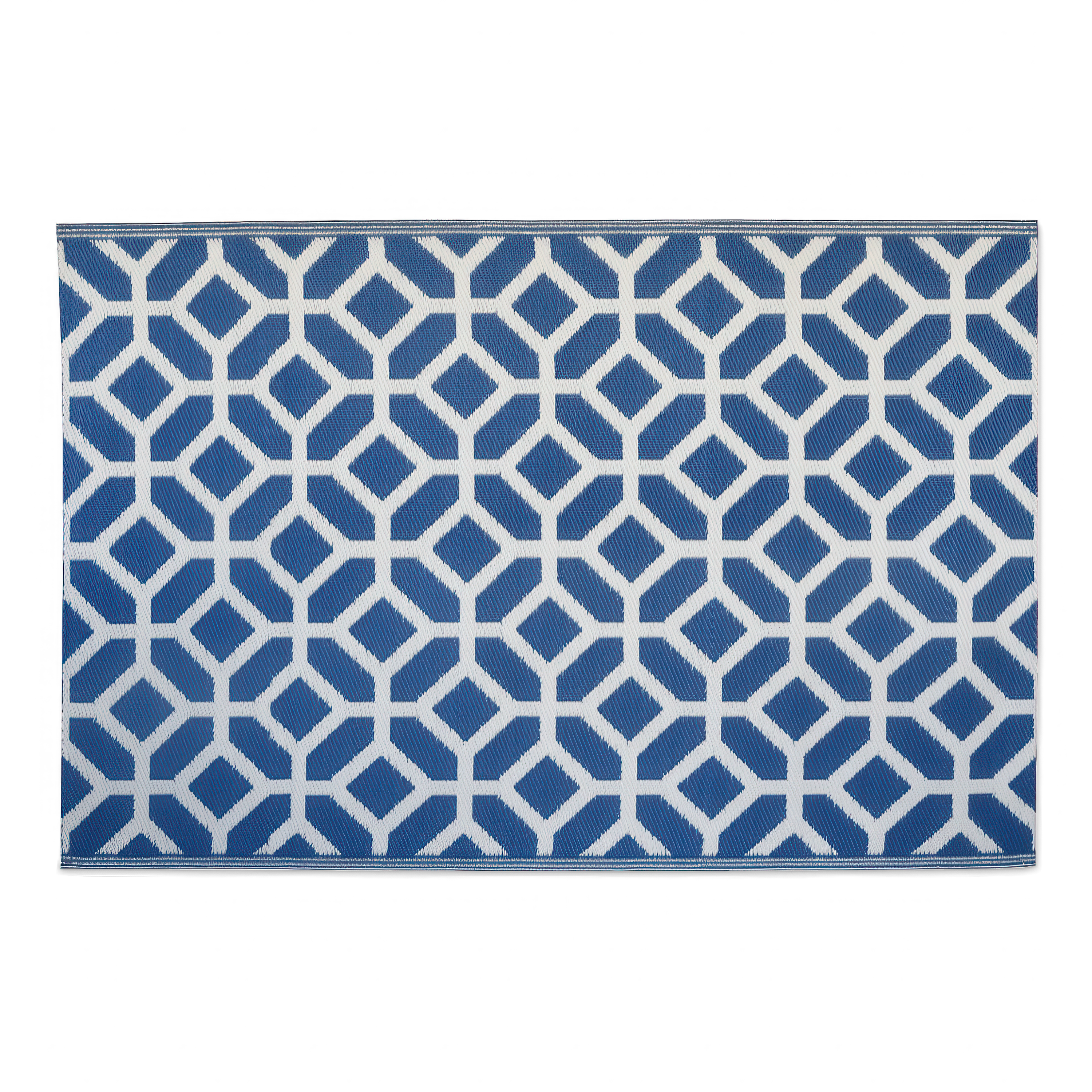 dywan tarasowy w niebieskim wzorze