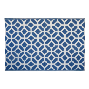 dywan tarasowy w niebieskim wzorze