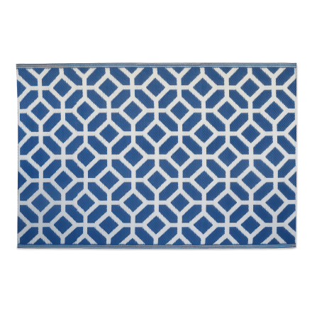 dywan tarasowy w niebieskim wzorze