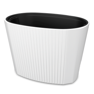 Owalna doniczka ogrodowa MUZA 60x40cm biała - LAMELA