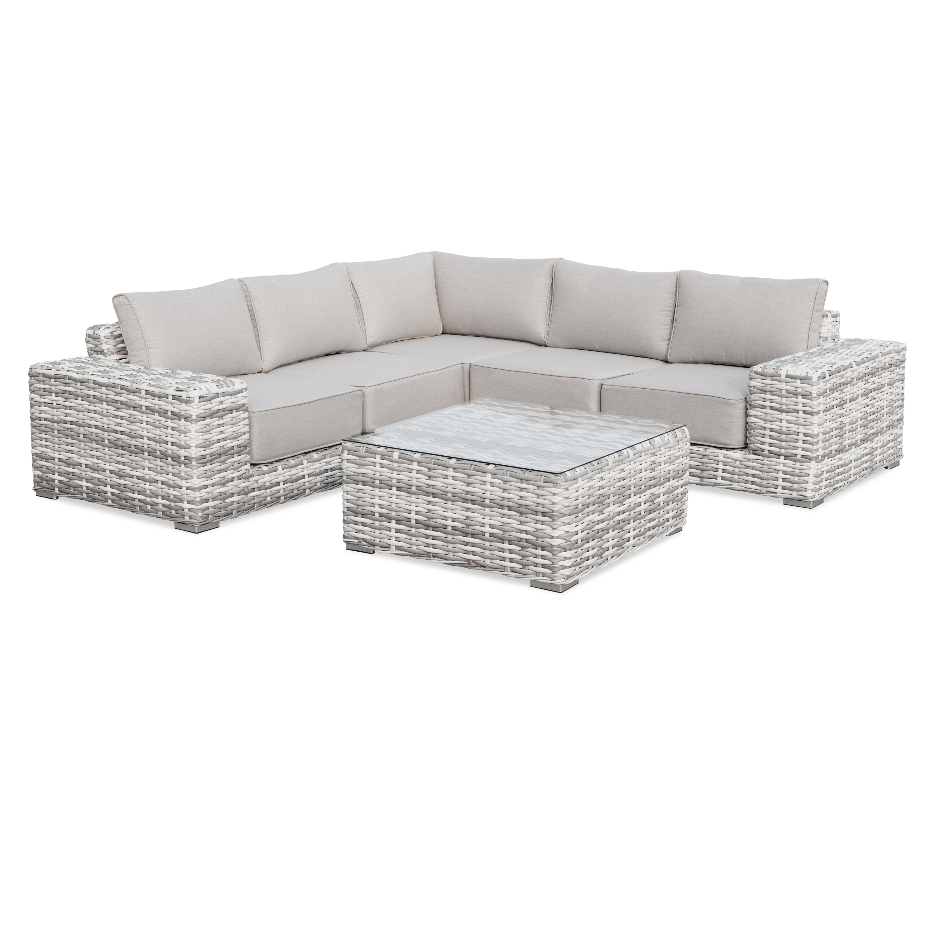 Narożnik technorattanowy VEGA CAFFE Light Grey - FURRORE