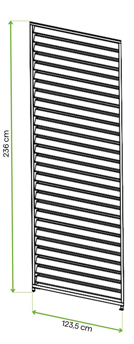 Wymiarowanie panela żaluzji 123,5 cm do pergoli Premium 4m Anthracite Gutroof