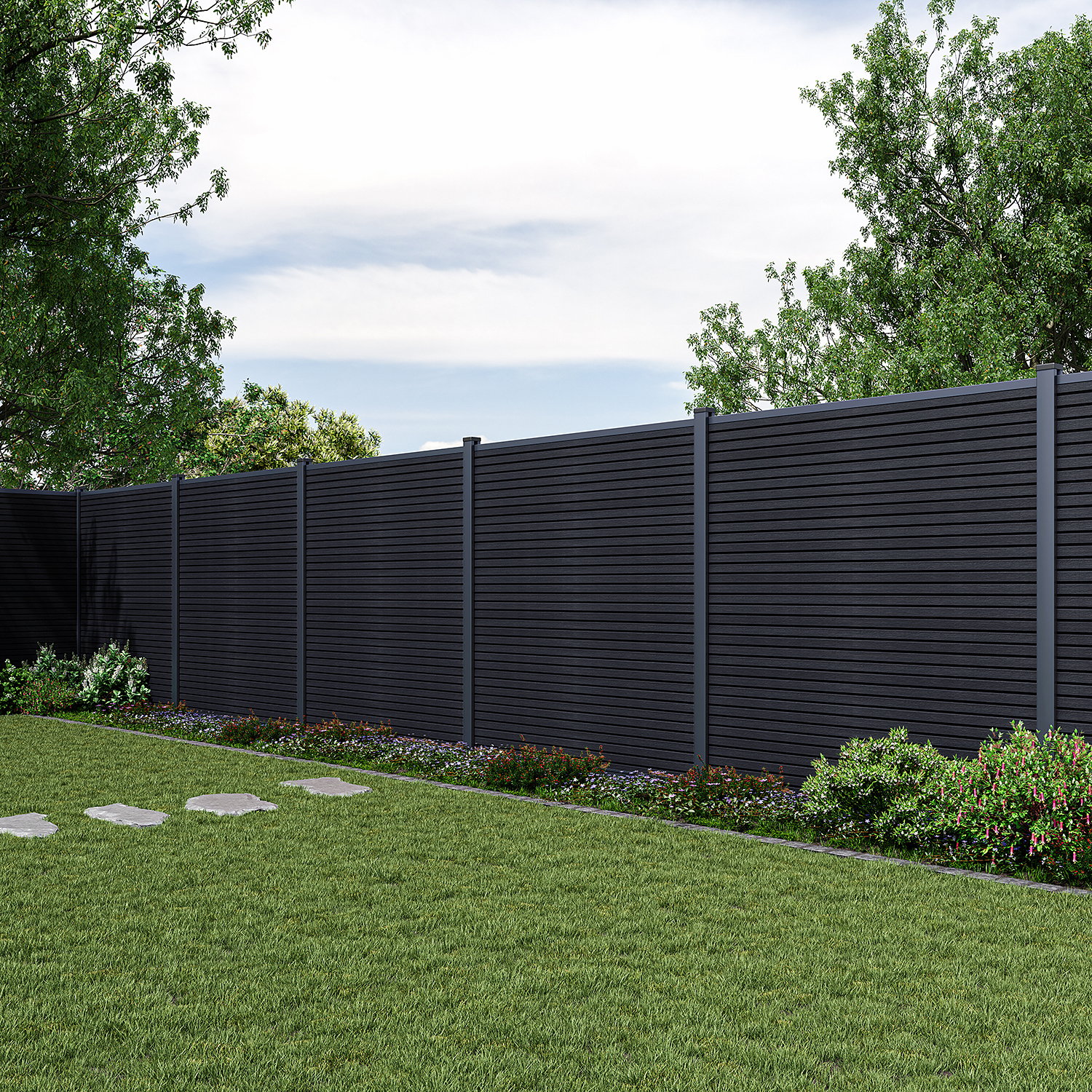 Panel ogrodzeniowy do mocowania na miękkim podłożu 1,8 m CITY Antracite - Gutroof