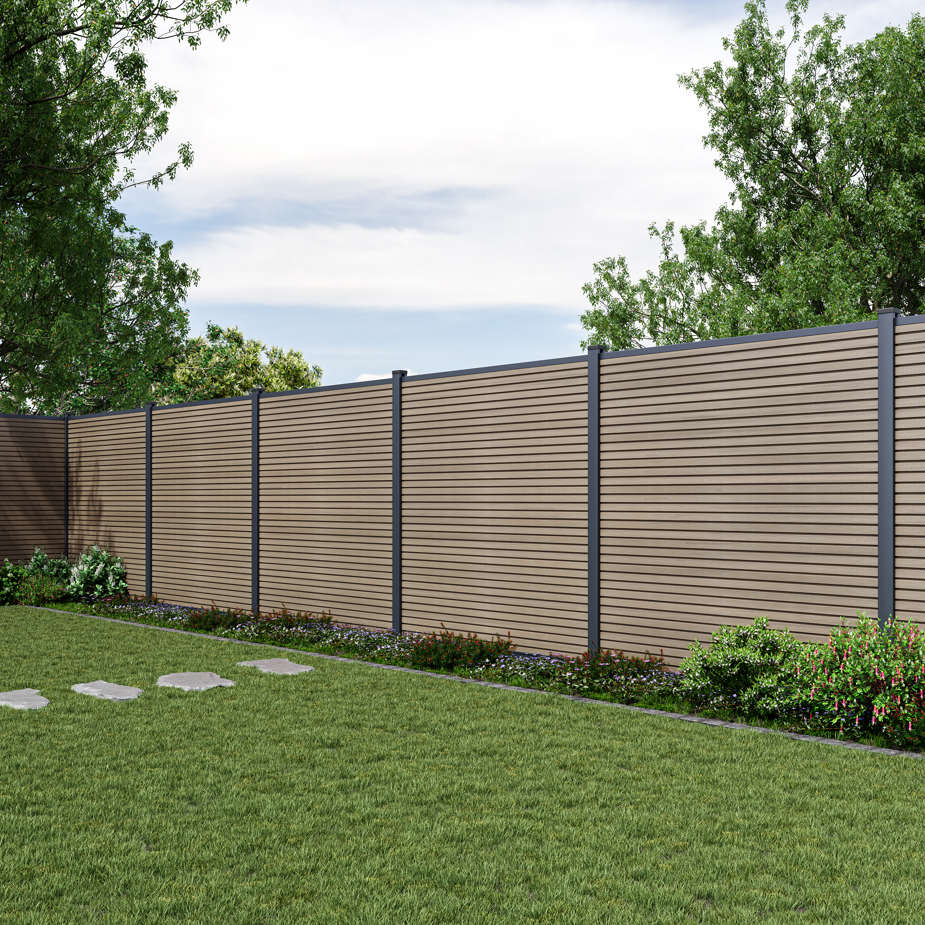 Panel ogrodzeniowy do mocowania na miękkim podłożu 1,8 m CITY Oak- Gutroof