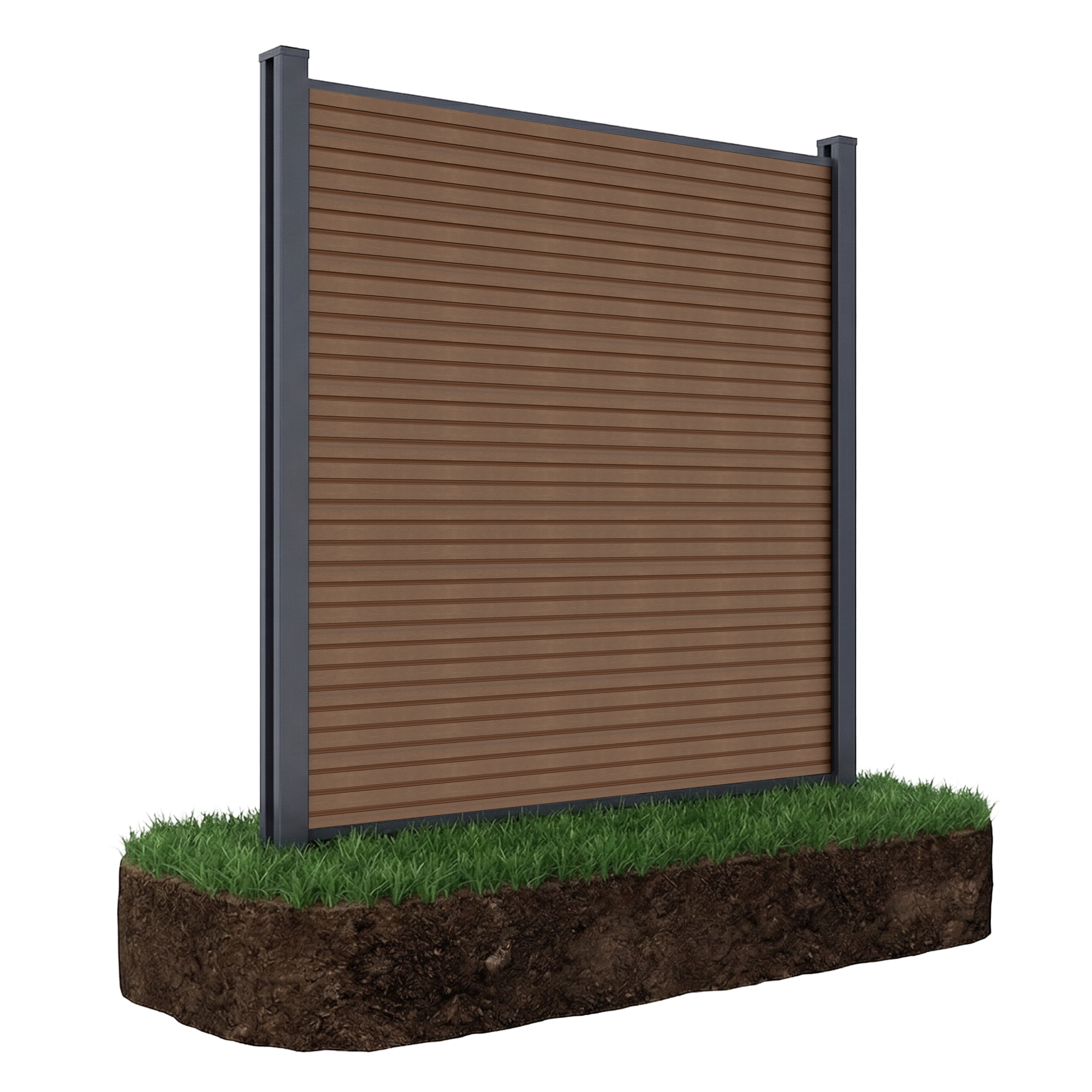 Panel ogrodzeniowy do mocowania na miękkim podłożu 1,8 m CITY Teak - Gutroof