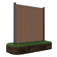 Panel ogrodzeniowy do mocowania na miękkim podłożu 1,8 m CITY Teak - Gutroof