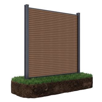 Panel ogrodzeniowy do miękkiego podłoża 1,8 m CITY Teak - Gutroof