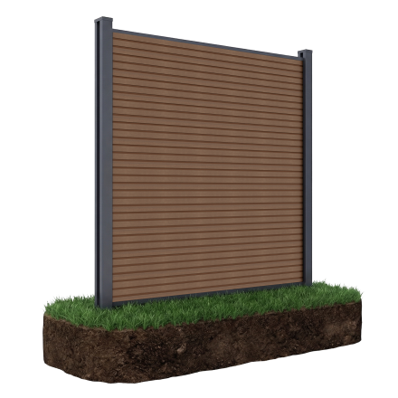 Panel ogrodzeniowy do miękkiego podłoża 1,8 m CITY Teak - Gutroof