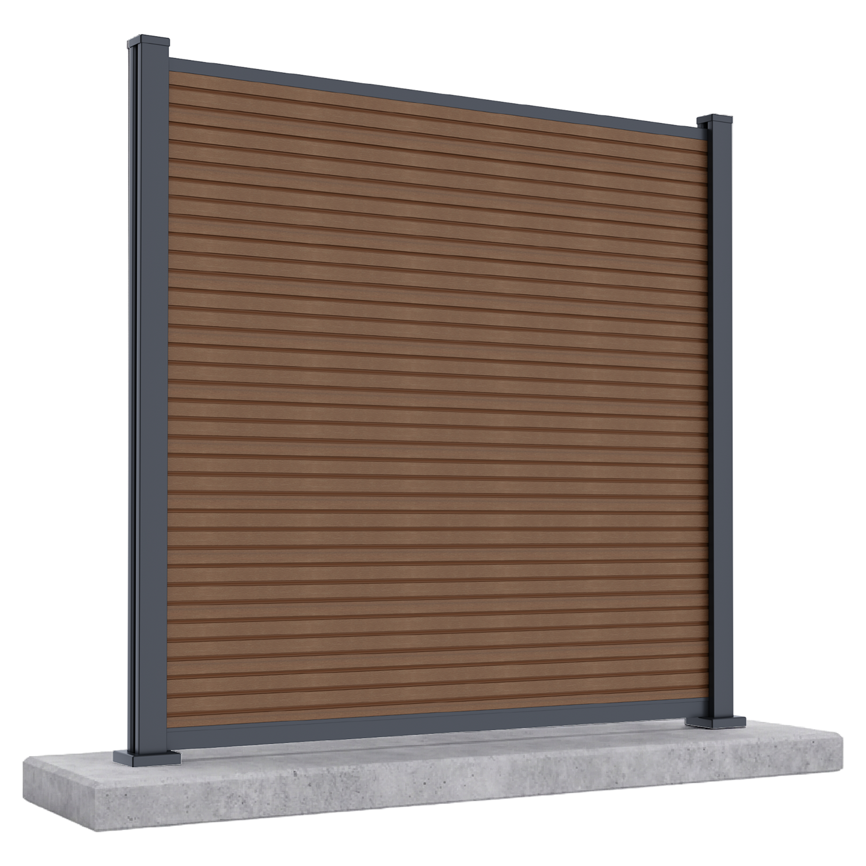 Panel ogrodzeniowy do mocowania na twardym podłożu 1,8 m CITY Teak - Gutroof