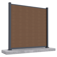 Panel ogrodzeniowy do mocowania na twardym podłożu 1,8 m CITY Teak - Gutroof