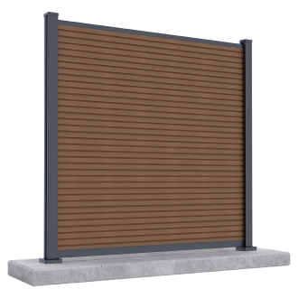 Panel ogrodzeniowy do twardego podłoża 1,8 m CITY Teak - Gutroof