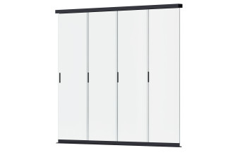 Przesuwny panel szklany do pergol z serii elegance, deluxe, fusion, panel o szerokości 3m