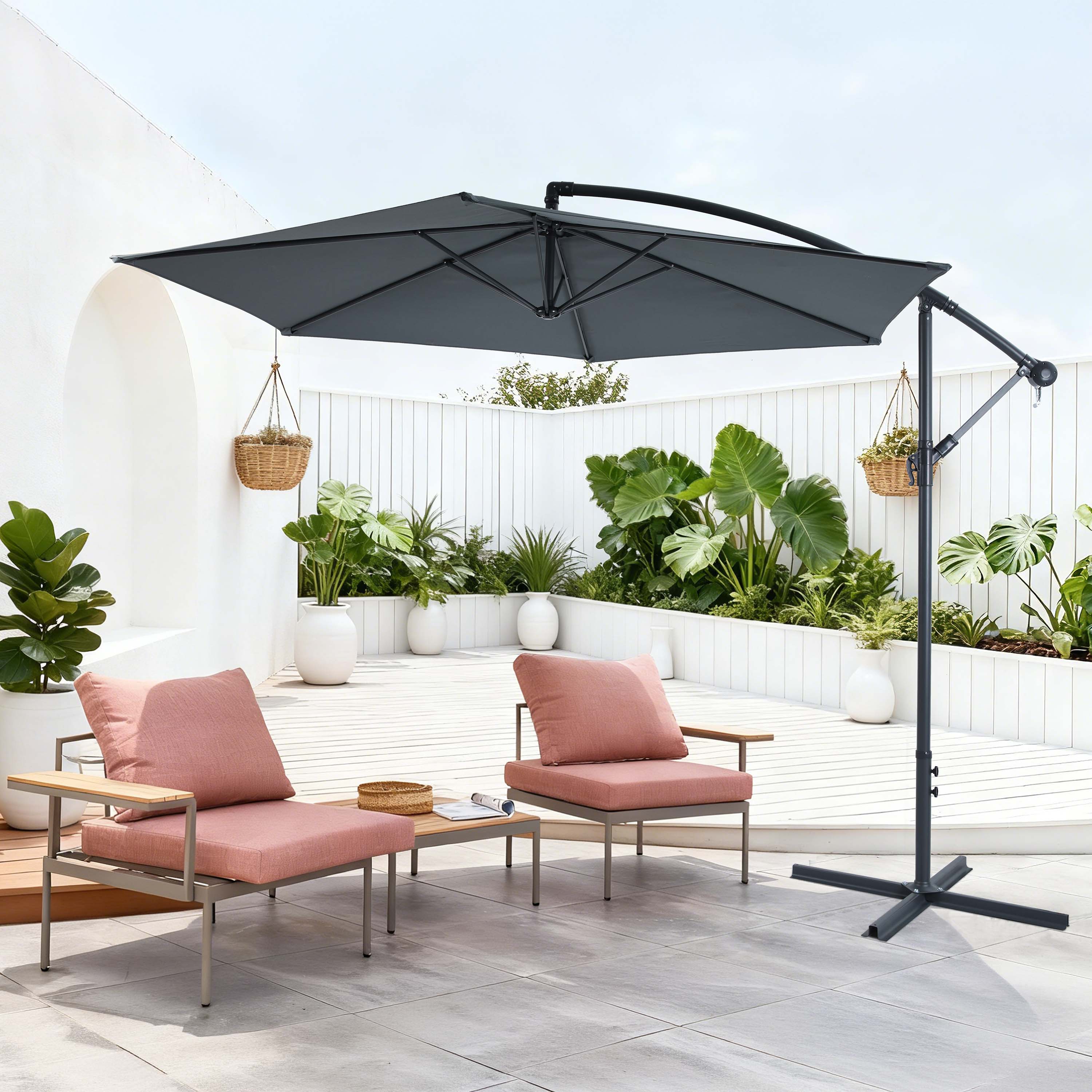 Parasol boczny do ogrodu SAMBA 3m Dark Grey - Bjørkka