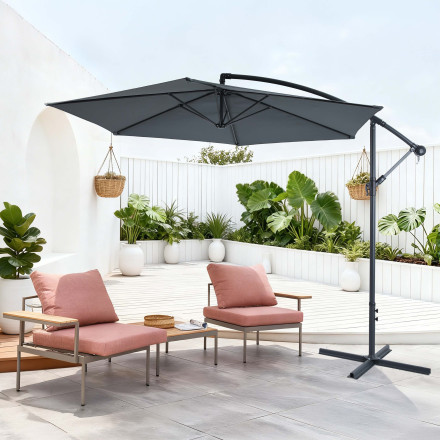 Parasol boczny do ogrodu SAMBA 3m Dark Grey - Bjørkka