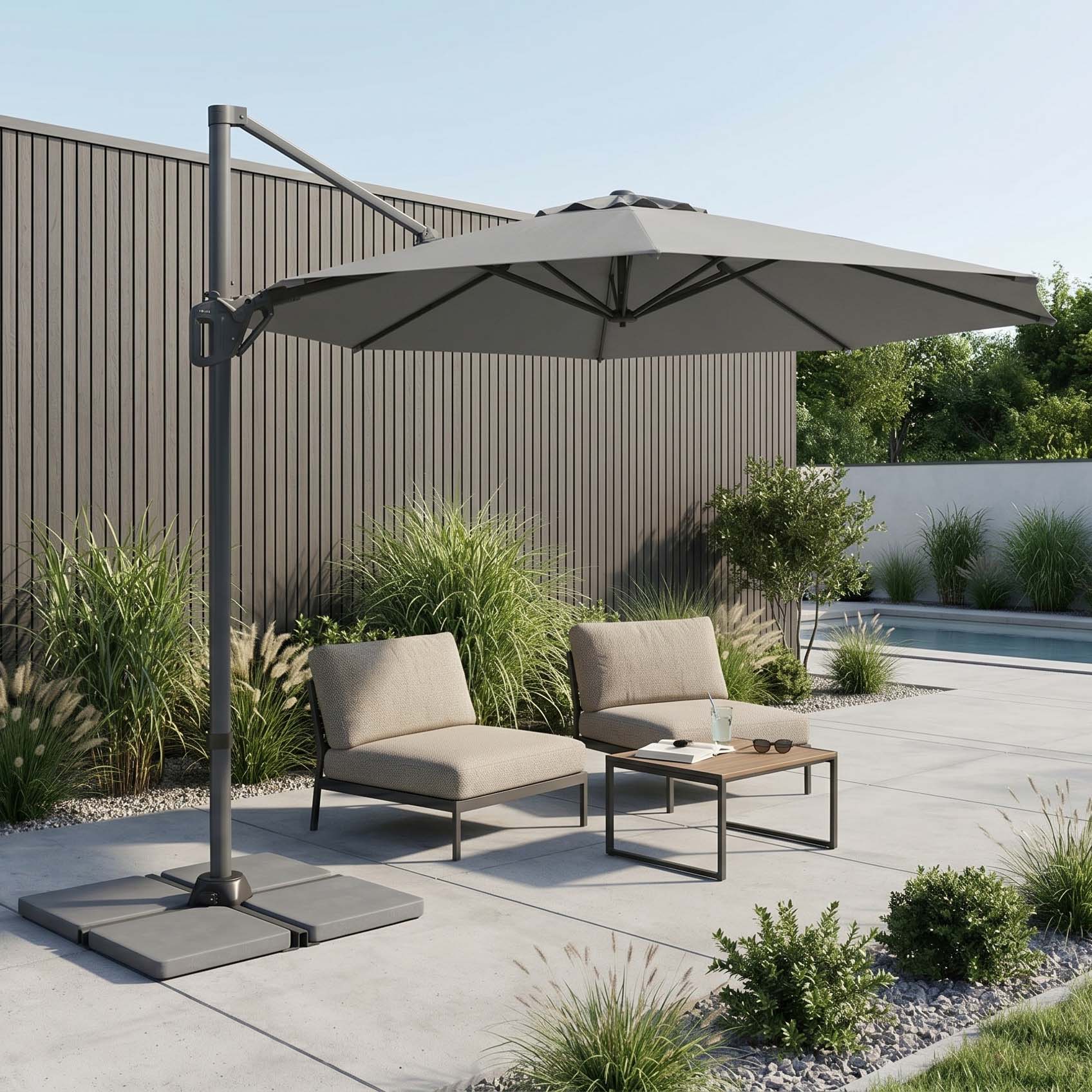 Parasol do ogrodu LIFE 310 SIDE Jasnoszary - Doppler 