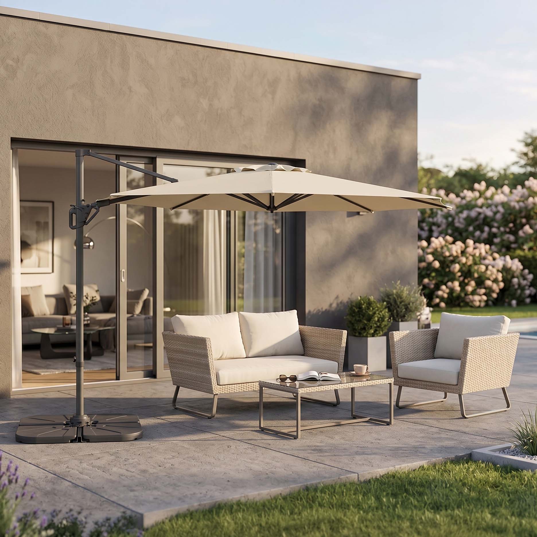 Parasol ogrodowy LIFE 310 SIDE Ciemny Beż - Doppler 