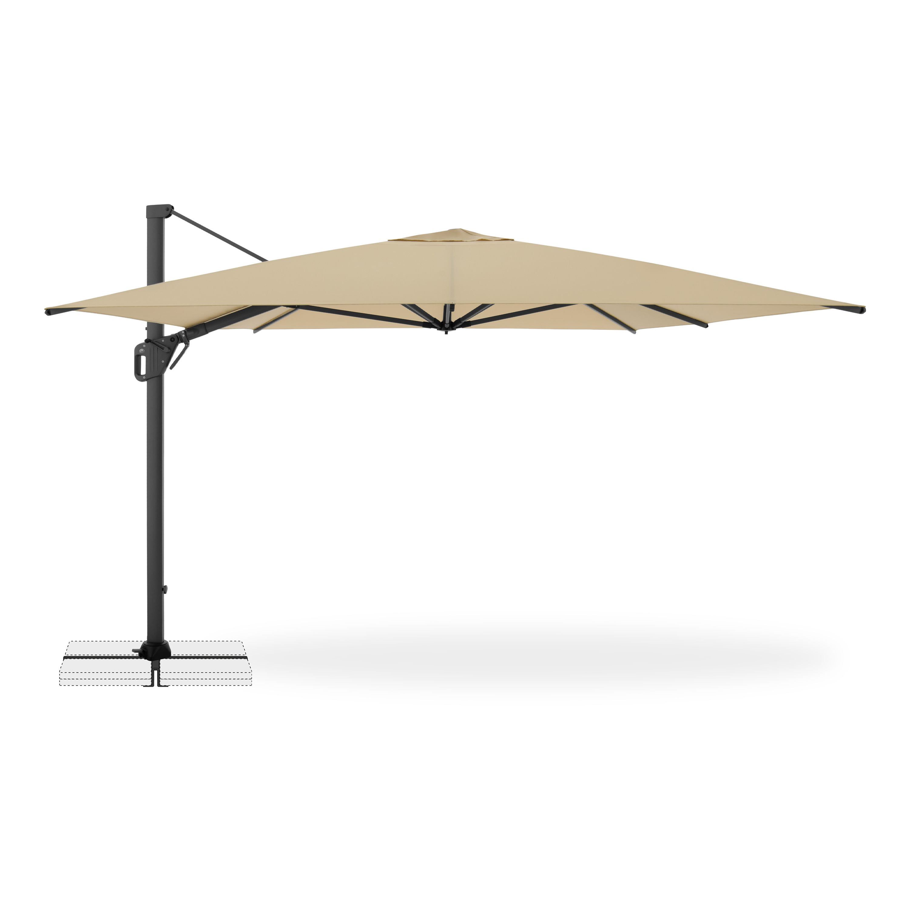 Parasol ogrodowy LIFE 300x400 SIDE Ciemny Beż - Doppler 