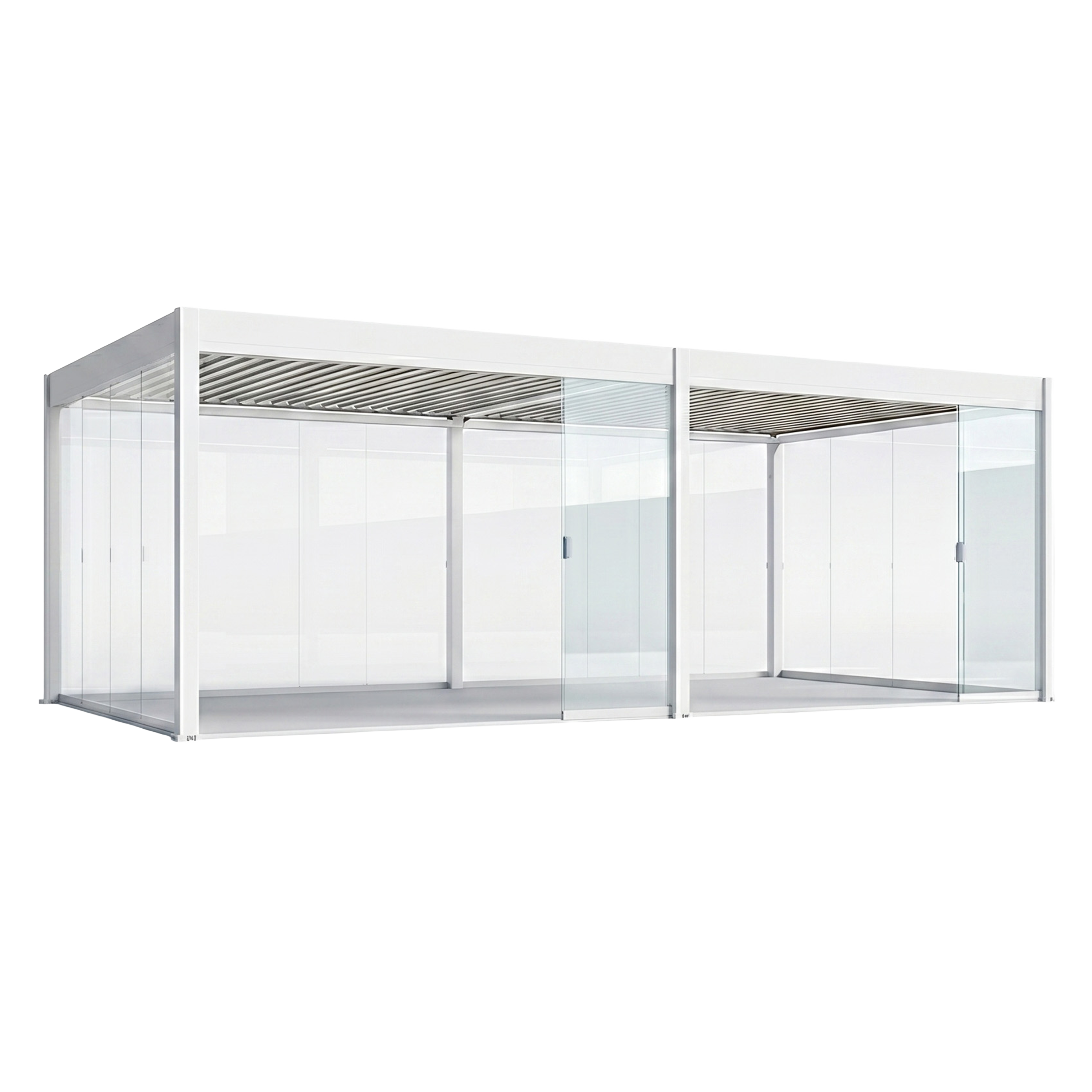 Szklany przesuwny panel do pergoli ELEGANCE/DELUXE/FUSION 3.6m White - Gutroof