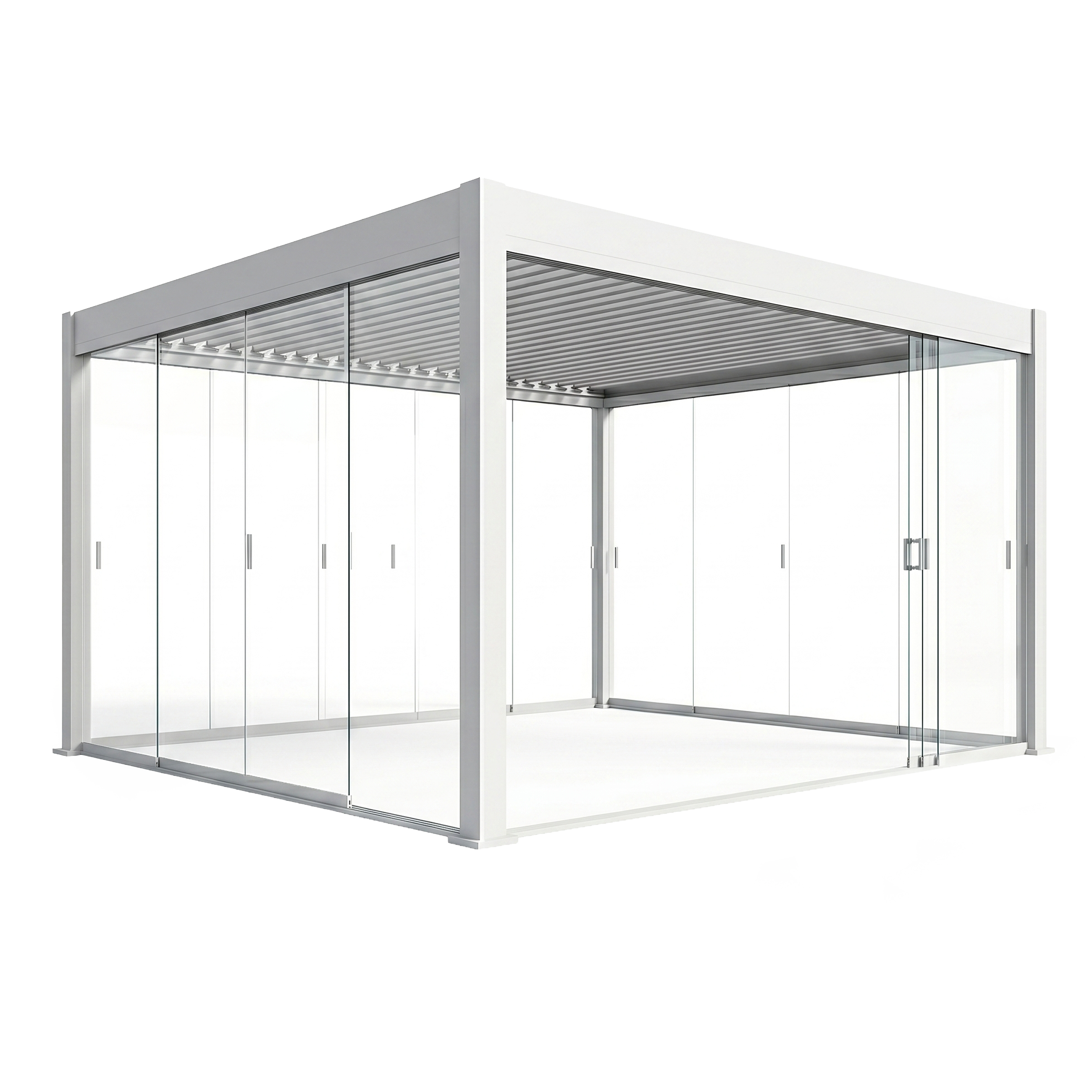 Przesuwny panel szklany do pergoli ELEGANCE/DELUXE/FUSION 4m White - Gutroof