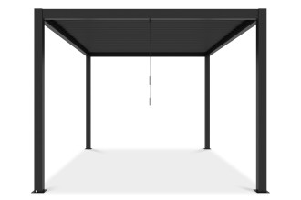 Czarna, nowoczesna pergola ogrodowa 4x4 PRIMARY Anthracite Gutroof z regulowanym dachem lamelowym