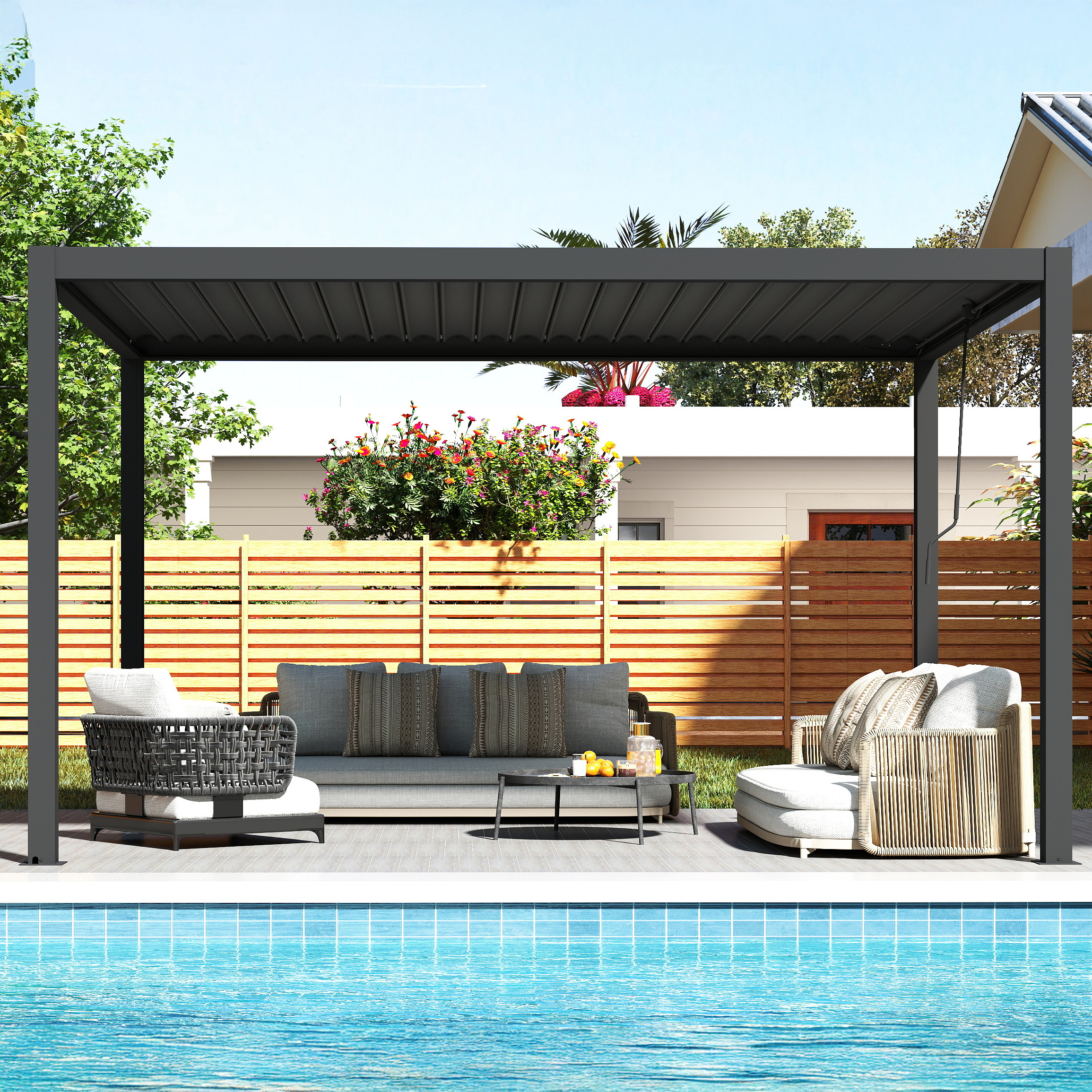 Pergola ogrodowa tarasowa 3x3 Premium White - Gutroof