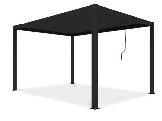 Pergola ogrodowa tarasowa 3x4 PRIMARY Anthracite Gutroof w widoku z perspektywy na białym tle