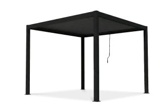 Pergola tarasowa 3x3 PRIMARY Anthracite Gutroof o konstrukcji stalowej w kolorze antracytowym z zadaszeniem