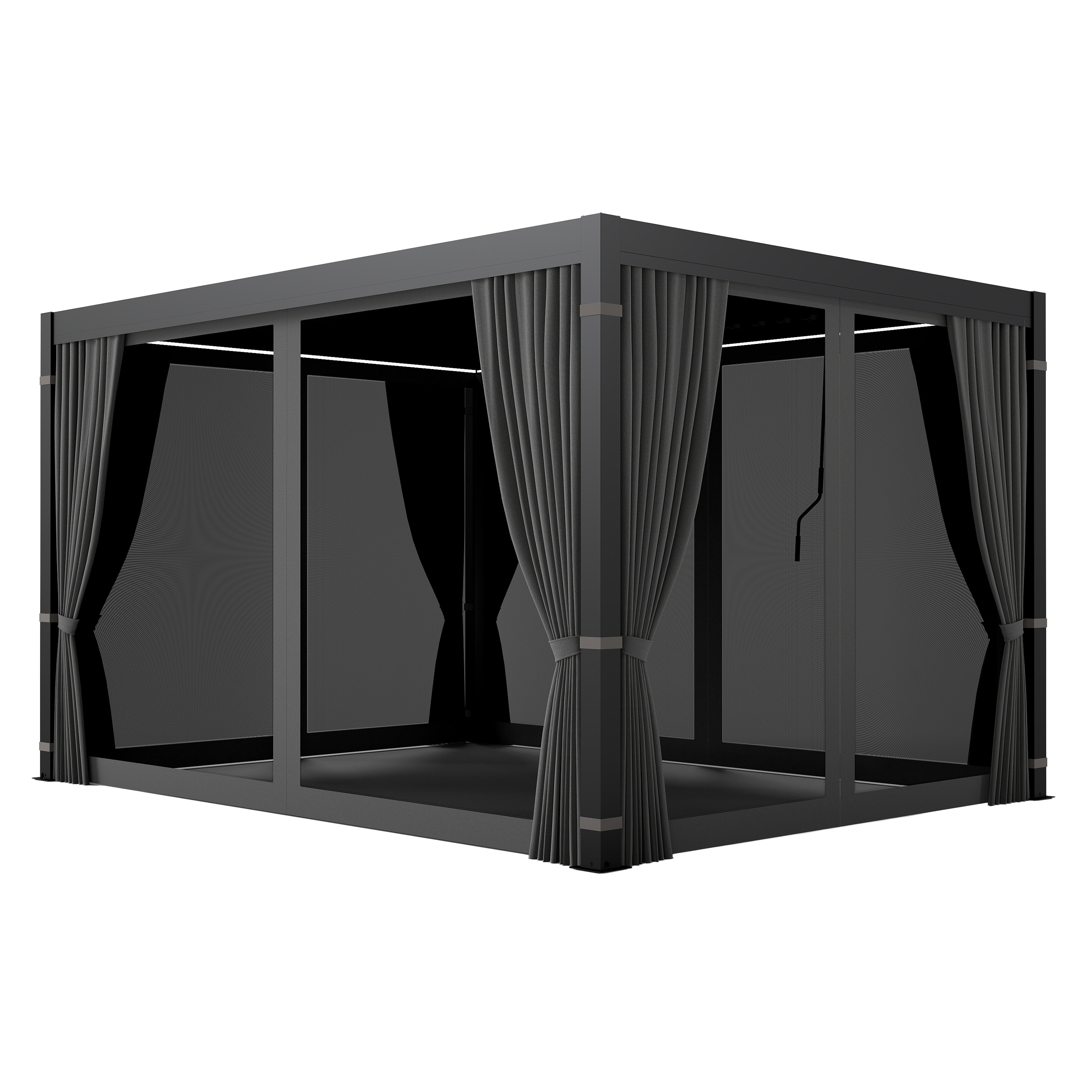 Zasłona boczna z siatką moskitierą do pergoli PRIMARY 4m Anthracite - GUTROOF