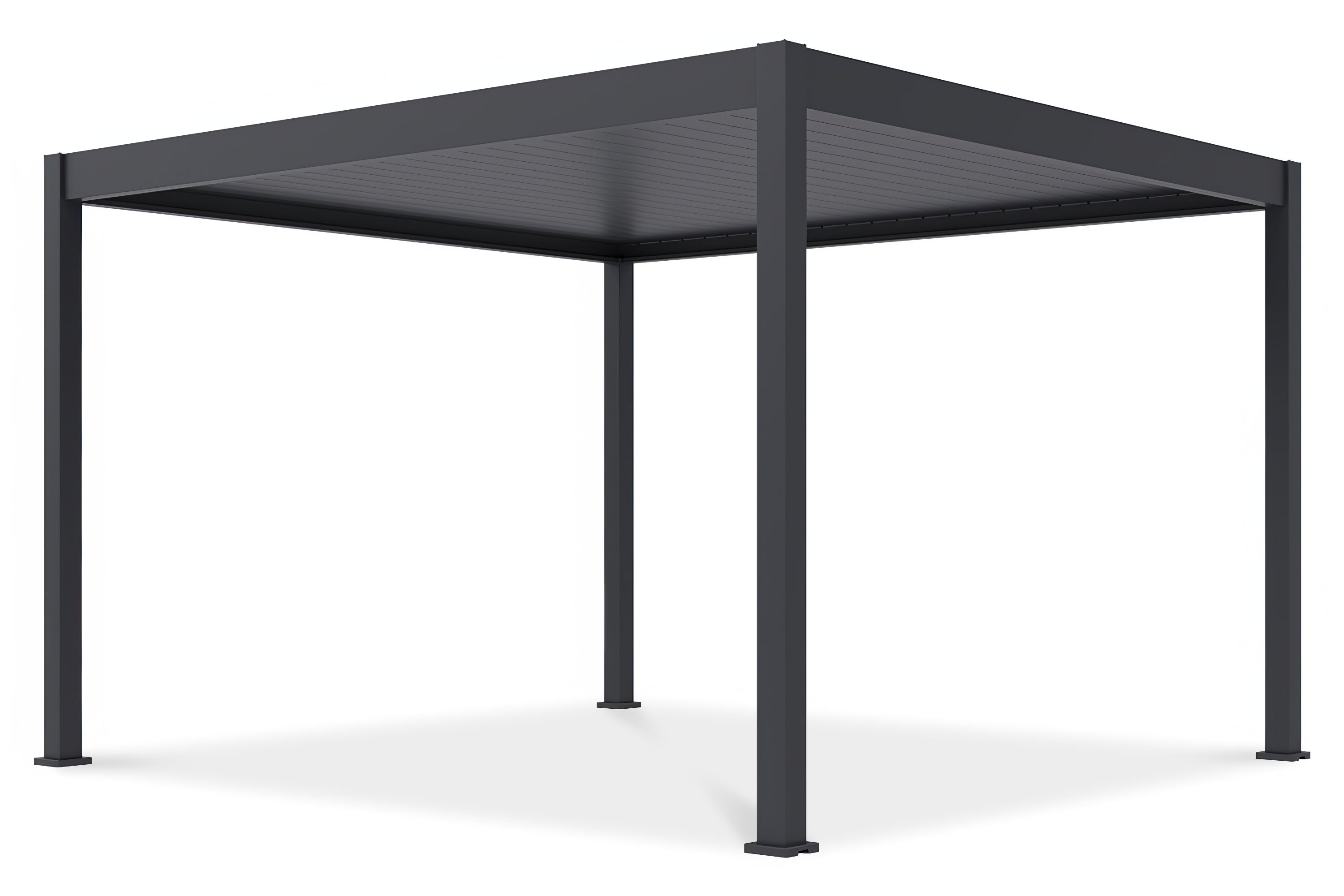 bok pergoli z panelami LED w rozmiarze 3.6x4m