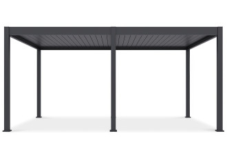 przód pergoli tarasowej deluxe automatic z panelami LED
