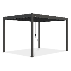 Aranżacja przy basenie pergoli ogrodowej ELEGANCE 3x4 Anthracite - gutroof