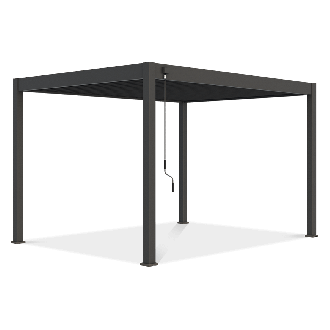 Aranżacja przy basenie pergoli ogrodowej ELEGANCE 3x4 Anthracite - gutroof