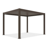 Pergola elektryczna tarasowa DELUXE PRO AUTOMATIC 3x4 z oświetleniem LED, Taupe - Gutroof