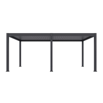 Pergola elektryczna tarasowa DELUE PRO AUTOMATIC 4x6 z oświetleniem LED Antracyt Gutroof