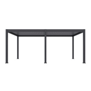 Pergola elektryczna tarasowa DELUE PRO AUTOMATIC 4x6 z oświetleniem LED Antracyt Gutroof