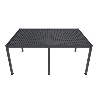 Pergola elektryczna tarasowa DELUE PRO AUTOMATIC 4x6 z oświetleniem LED Antracyt Gutroof widok z g&oacute;ry