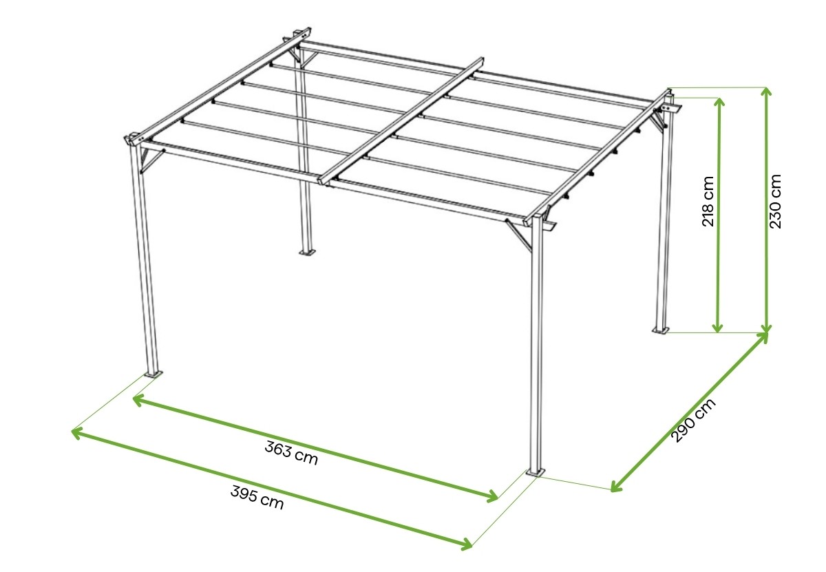 Wymiary pergoli 3x4m